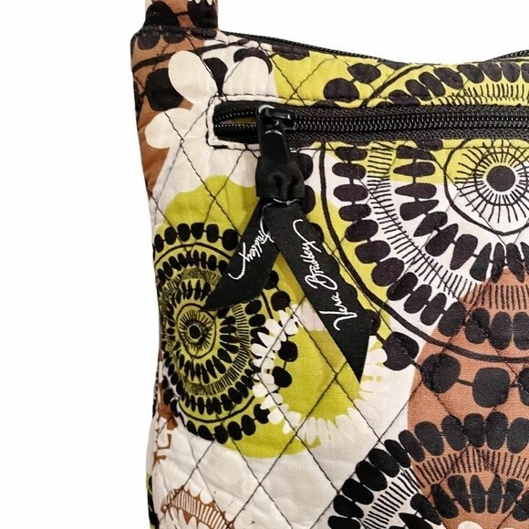 Vera Bradley Bag Cocoa Moss Saddle Hipster Quilted Shoulder Bag Retro Boho Purse - Picture 3 of 10
